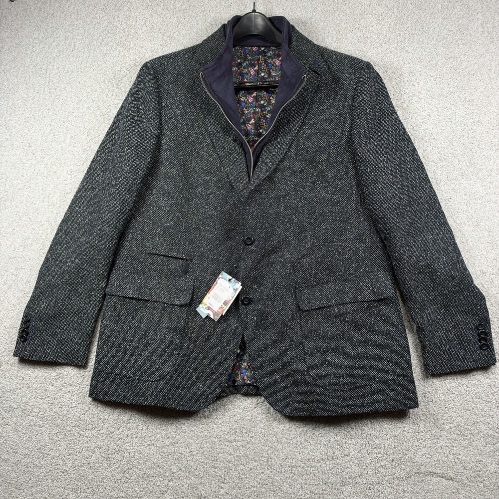 NEW ROBERT GRAHAM DOWNHILL SPORT COAT Blue Size 48 Wool Blend